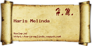 Haris Melinda névjegykártya